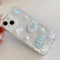 Glitter 3D Fish Crystal Silver Foil Epoxy Phone Case PhoneShells