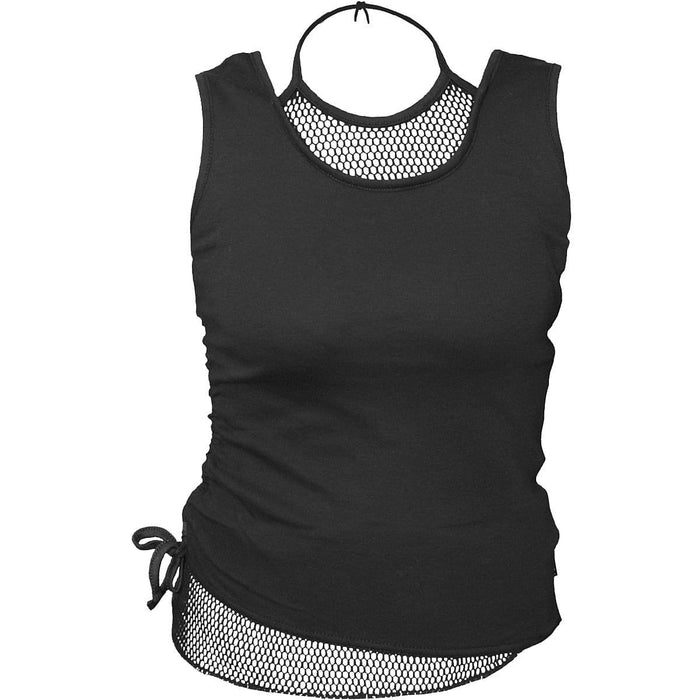 GOTHIC ROCK - 2in1 Neck Tie Mesh Top Black Spiral USA
