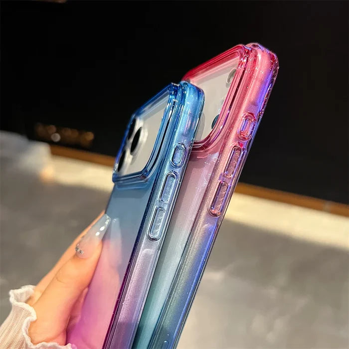 Gradient Colorful Transparent Phone Case For iPhone PhoneShells