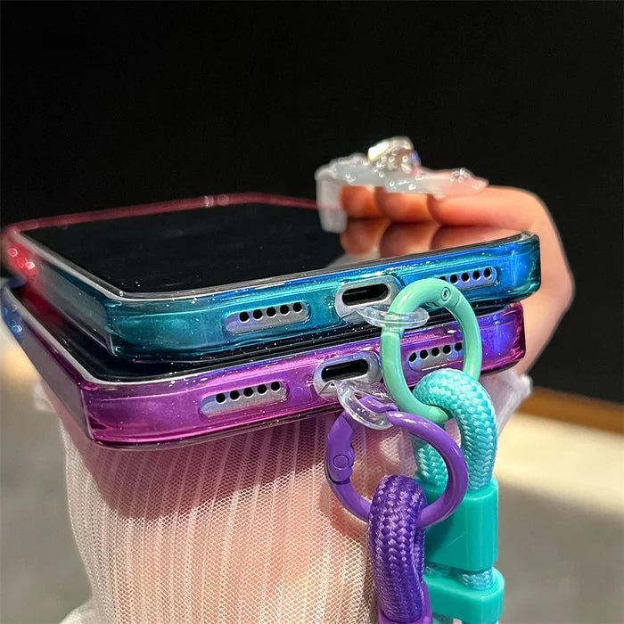 Gradient Colorful Transparent Phone Case For iPhone PhoneShells