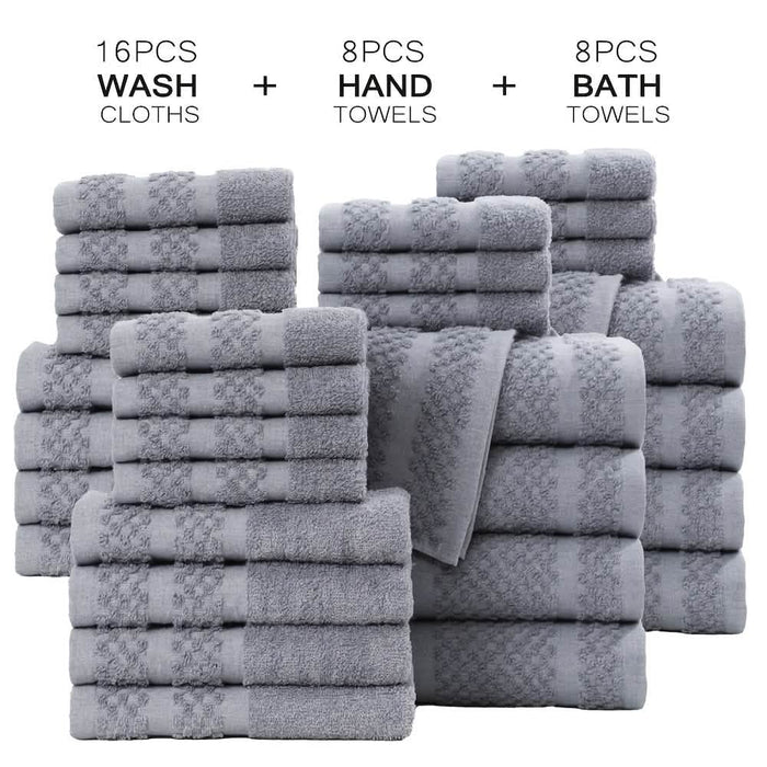 Gray Cotton Bath Towel Set (10–32 pcs) DailySale