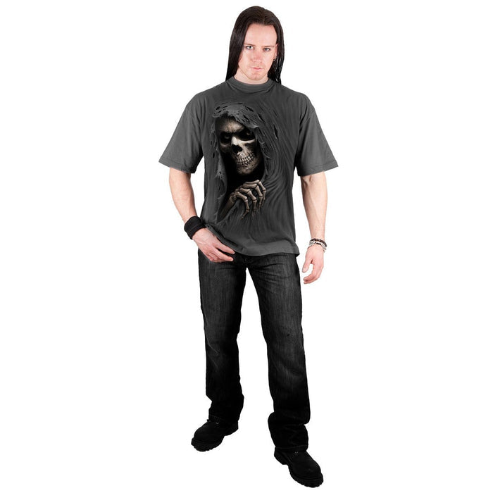 GRIM RIPPER - T-Shirt Charcoal Spiral USA