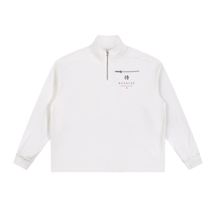 Half-Zip Rolled Edge Fleece Sweatshirt