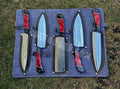 Hand Forged Blades D2 steel 5 pieces kitchen knives set cskforged