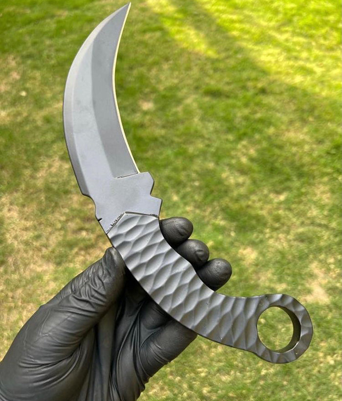 Hand Forged D2 steel Black Coated karambit knife cskforged