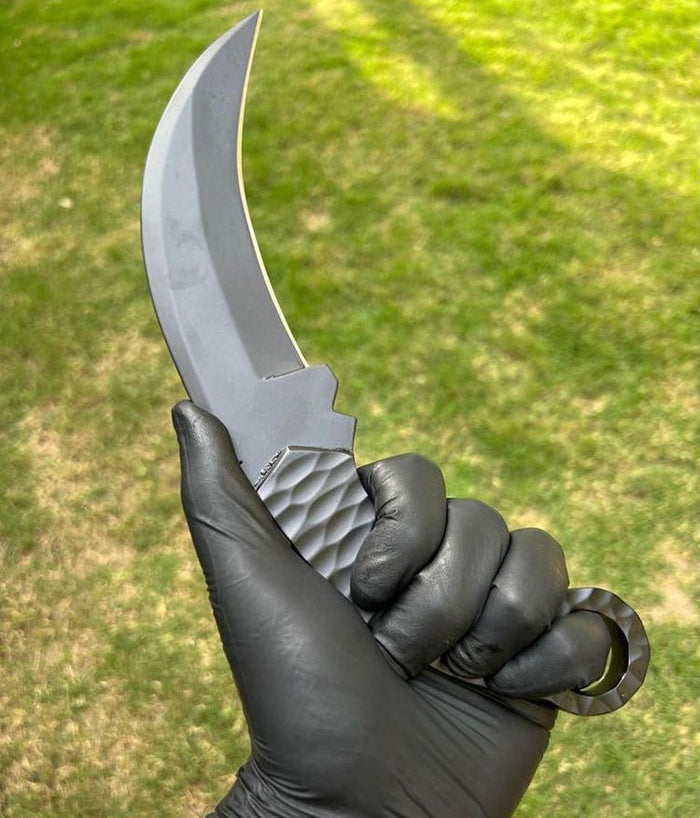 Hand Forged D2 steel Black Coated karambit knife cskforged