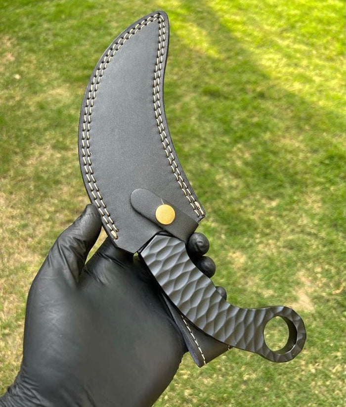 Hand Forged D2 steel Black Coated karambit knife cskforged
