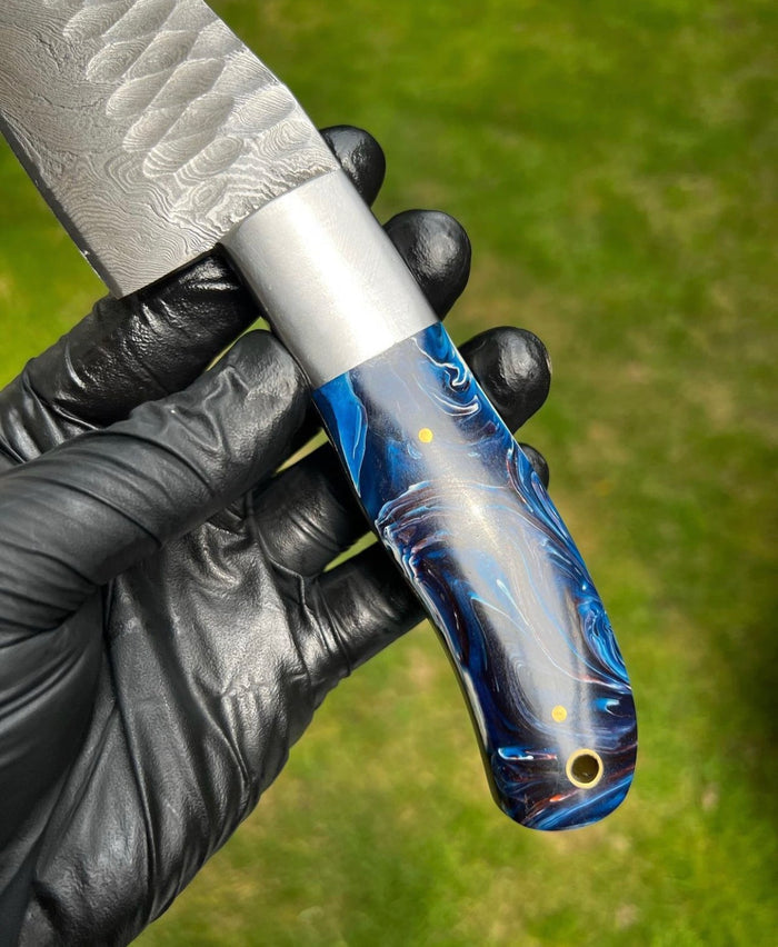 Hand Forged Damascus Steel Fixed Bladed chef knife cskforged