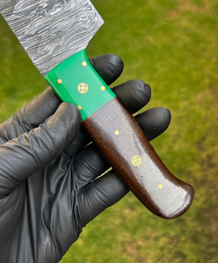 Hand Forged Damascus Steel Fixed Bladed chef knife cskforged