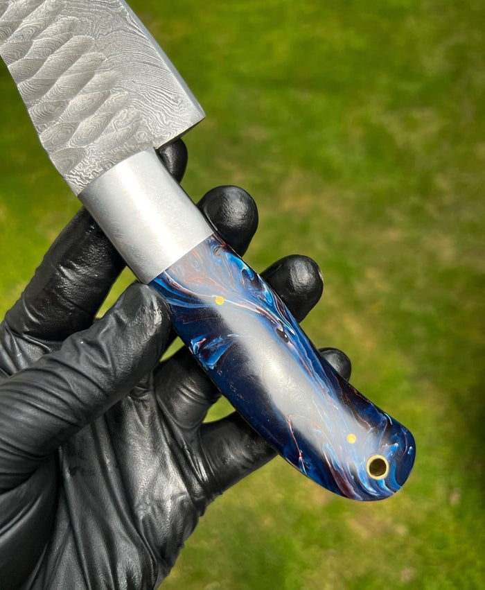 Hand Forged Damascus Steel Fixed Bladed chef knife cskforged