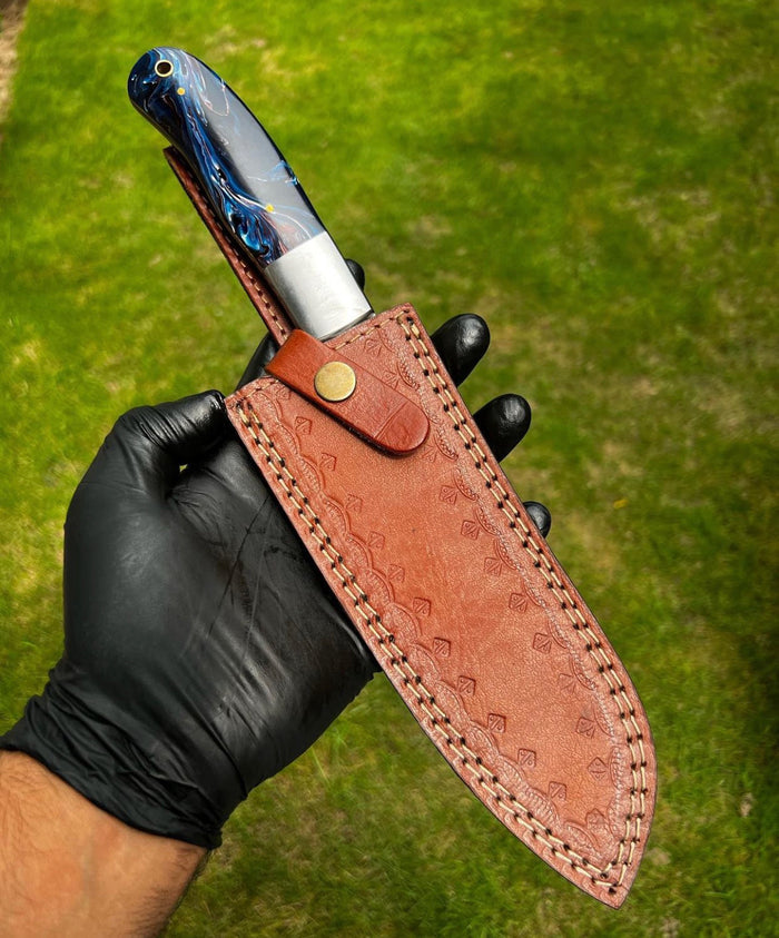 Hand Forged Damascus Steel Fixed Bladed chef knife cskforged