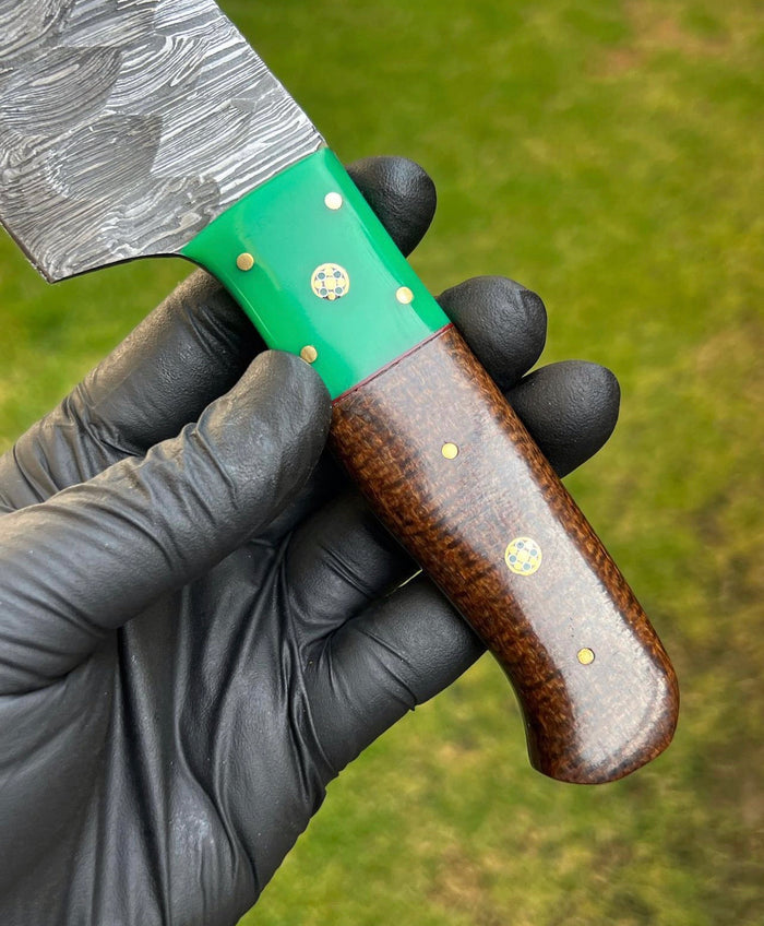 Hand Forged Damascus Steel Fixed Bladed chef knife cskforged