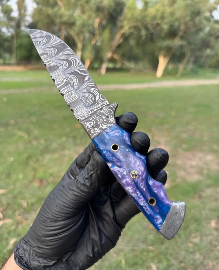 Hand Forged Folded Damascus Steel Full Tang Skinner Knife cskforged