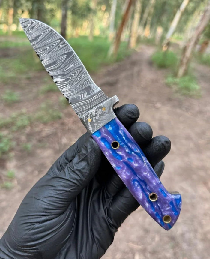 Hand Forged Folded Damascus Steel Full Tang Skinner Knife cskforged