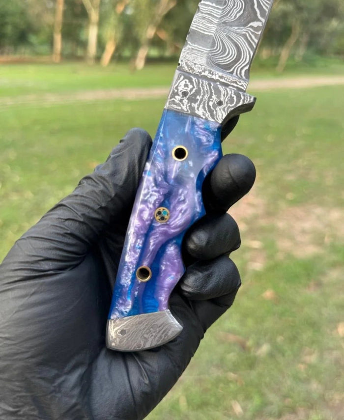 Hand Forged Folded Damascus Steel Full Tang Skinner Knife cskforged