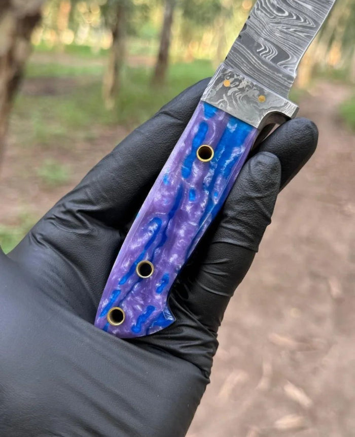 Hand Forged Folded Damascus Steel Full Tang Skinner Knife cskforged