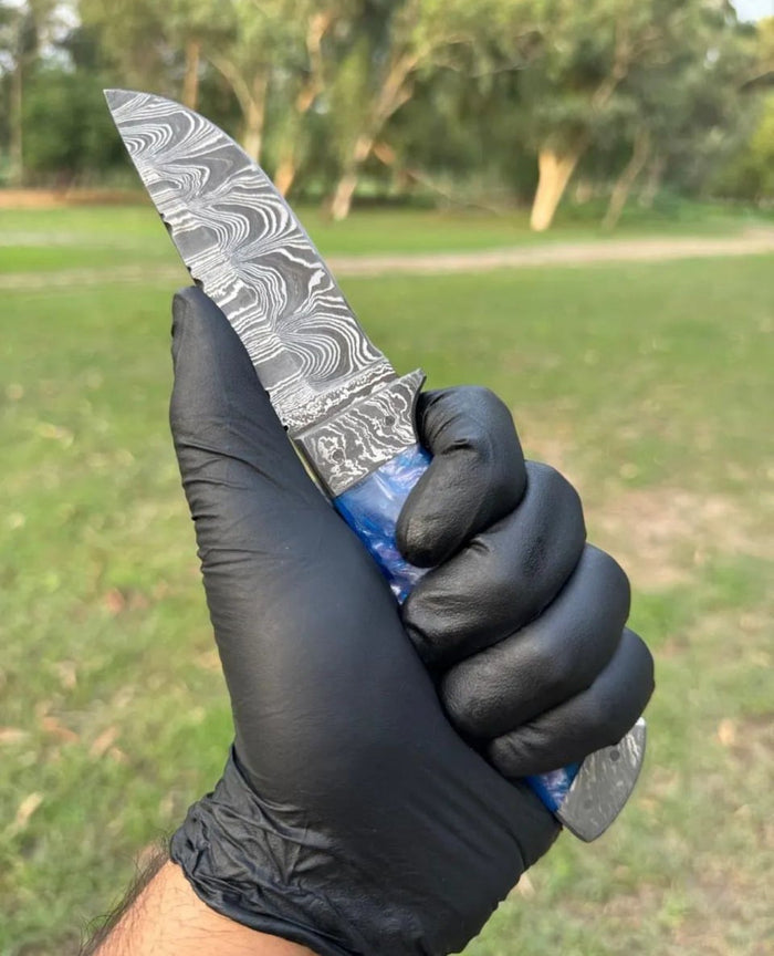 Hand Forged Folded Damascus Steel Full Tang Skinner Knife cskforged