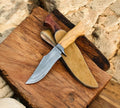 HAND FORGED Full Tang 1095 High Carbon Steel Hunting Knife With Leather sheath cskforged