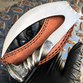 Hand Forged Railroad Spike Carbon Hunting Hook Gut Claw Knife Fixed Curve Blade cskforged