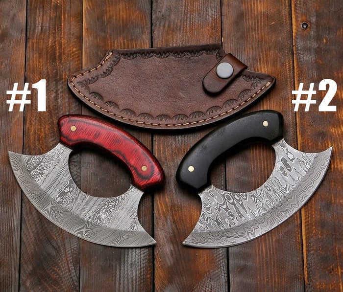 Hand Made Damascus Steel ULU knife cskforged