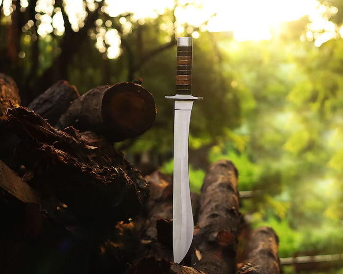 Hand Made J2 Steel Camping Knife, Multi Functional Outdoor Companion & Wood Handle cskforged