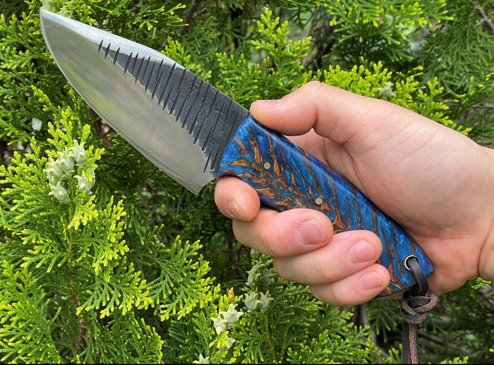 Handcrafted Hunting Knife | Personalized Fixed Blade with Pine Cone Handle cskforged