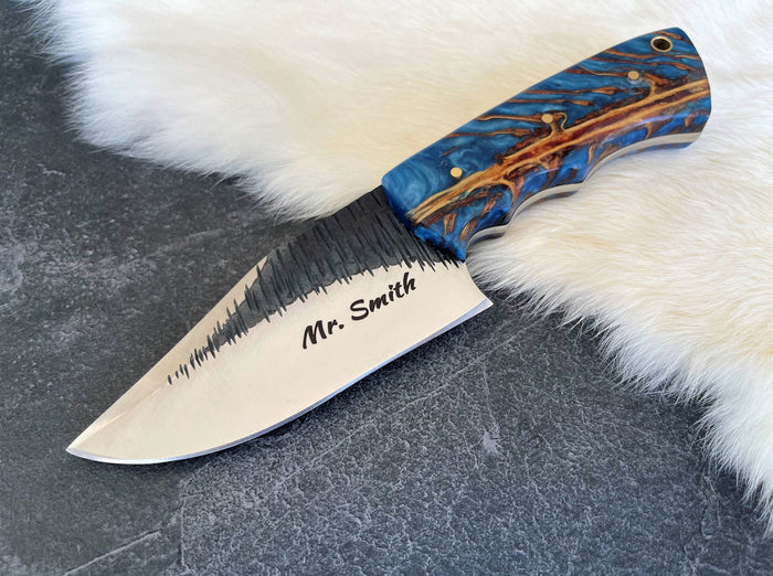 Handcrafted Hunting Knife | Personalized Fixed Blade with Pine Cone Handle cskforged