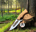 Handcrafted J2 Steel Hunting Knife with Snake Engraving | Premium Outdoor Blade cskforged