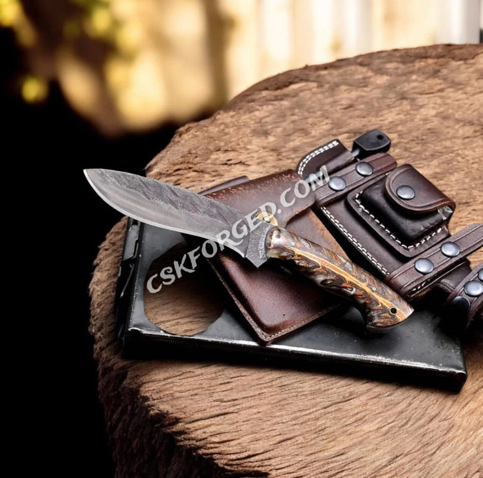 Handmade 10" Custom PINE CONE Hunting Camping Knife cskforged