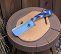 Handmade Bull Cutter Knife 4” Rasp Tool Steel Blade With Pancake Sheath cskforged