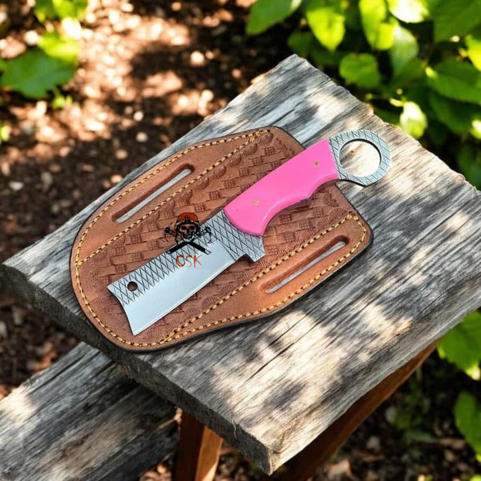Handmade Bull Cutter Knife – 8" Rasp Tool Steel Blade cskforged
