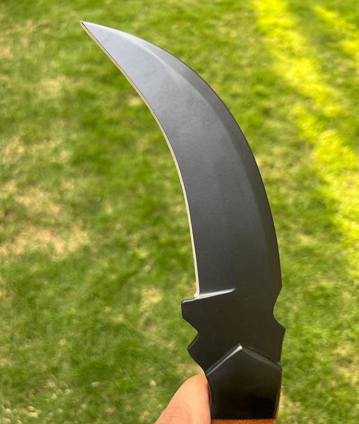 Handmade D2 steel Black Coated Ring Tail karambit knife cskforged