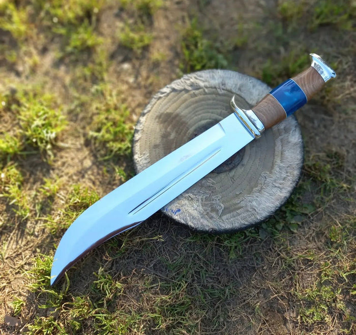 Handmade D2 Steel Mirror Polish Heavy Duty Camping Knife cskforged