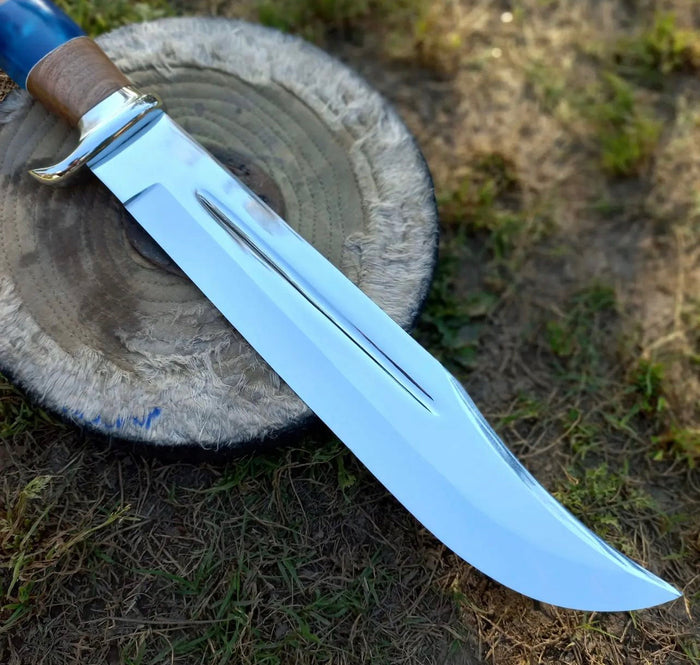 Handmade D2 Steel Mirror Polish Heavy Duty Camping Knife cskforged