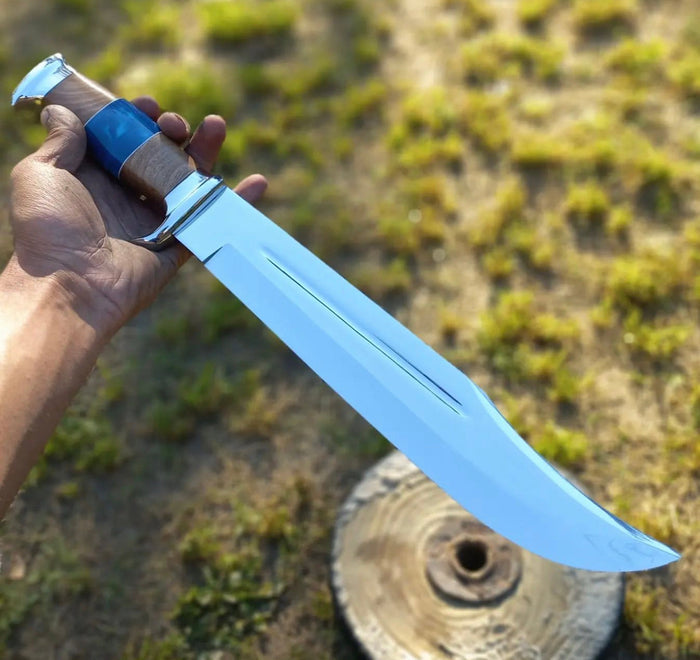 Handmade D2 Steel Mirror Polish Heavy Duty Camping Knife cskforged