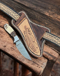 Handmade Damascus Belt Knife – Epoxy Pine Cone Handle cskforged