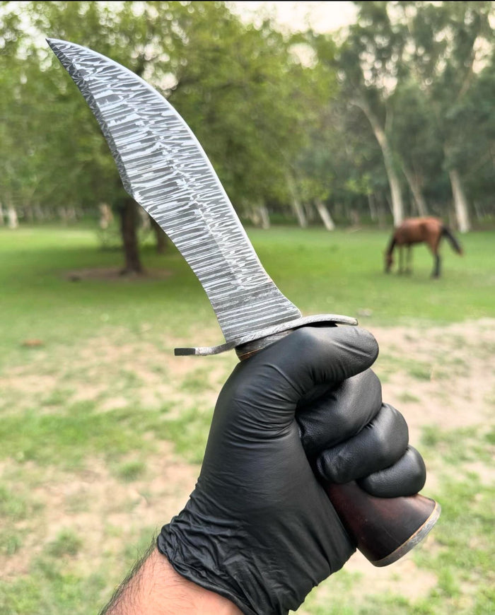 Handmade Damascus steel Camping Hunting Knife cskforged