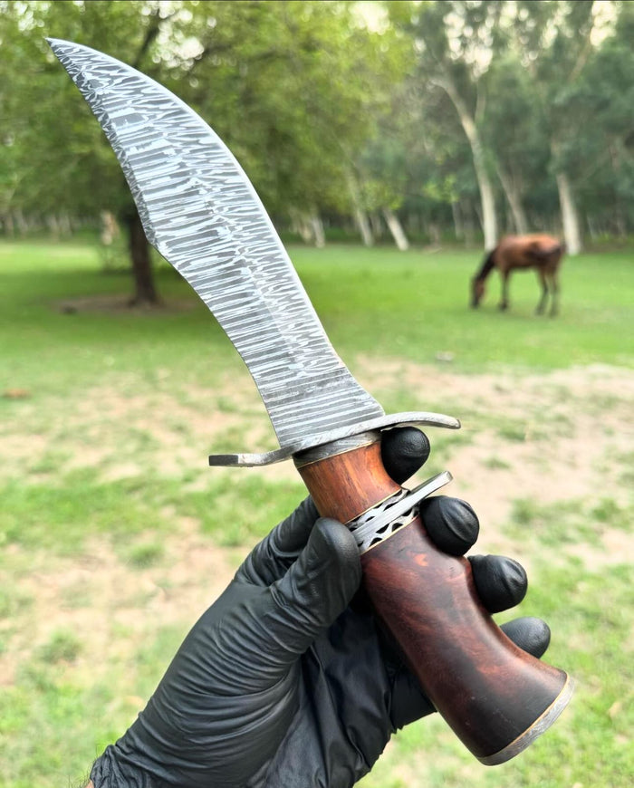 Handmade Damascus steel Camping Hunting Knife cskforged