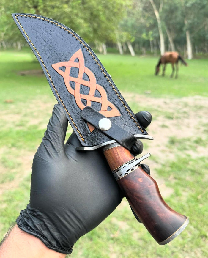 Handmade Damascus steel Camping Hunting Knife cskforged
