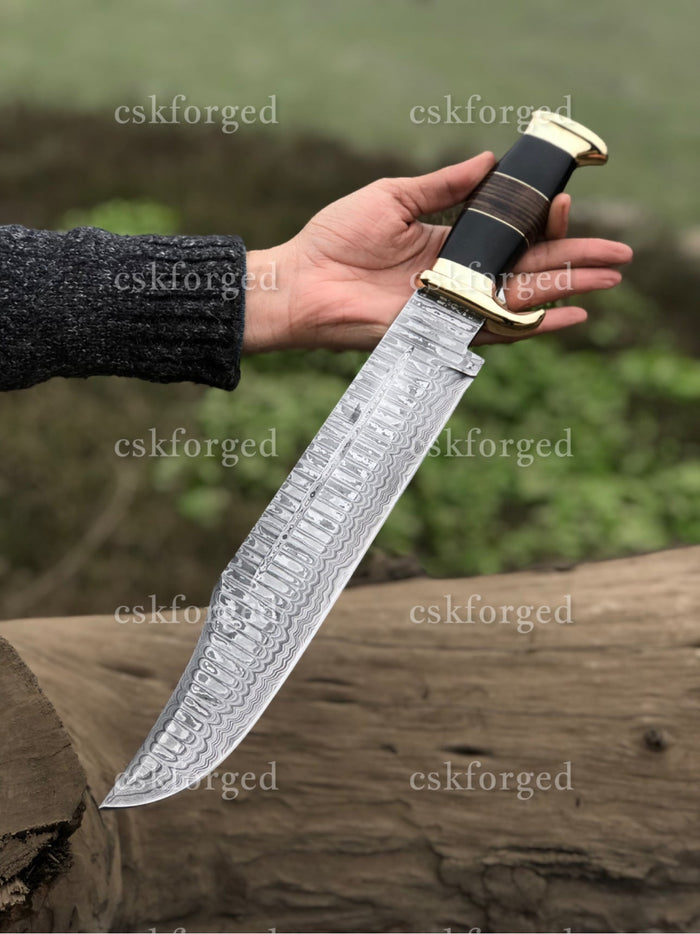 Handmade Damascus Steel Crocodile Dundee Knife By Paul Hogan| cskforged cskforged