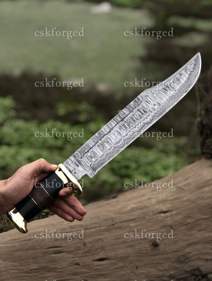 Handmade Damascus Steel Crocodile Dundee Knife By Paul Hogan| cskforged cskforged