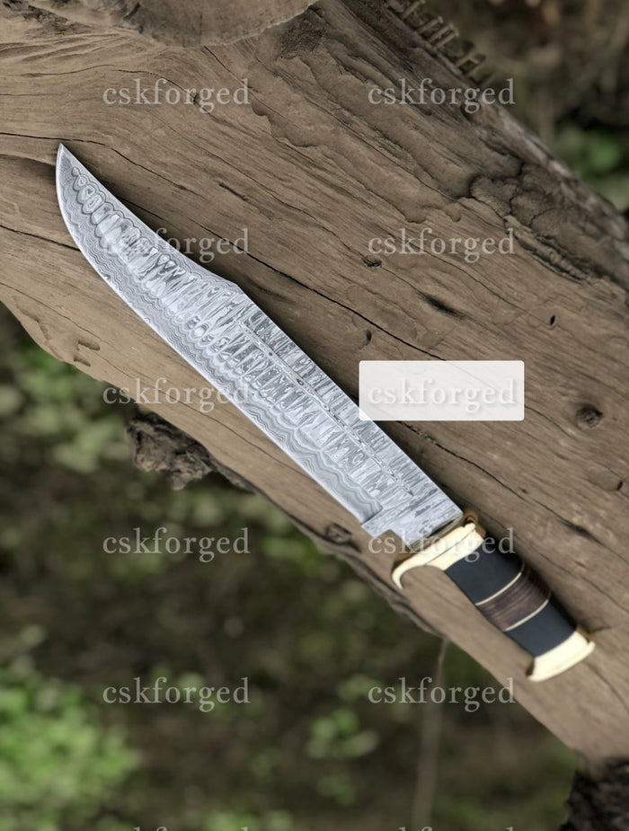 Handmade Damascus Steel Crocodile Dundee Knife By Paul Hogan| cskforged cskforged