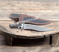 Handmade Damascus Steel 'Dragon Slayer' Knife – Brown Burl Handle, Razor-Sharp, Collector’s Edition cskforged