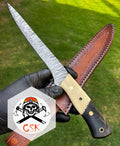 Handmade Damascus steel fillet knife cskforged