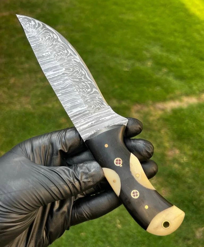 Handmade Damascus Steel Fix Blade Hunting Knife cskforged