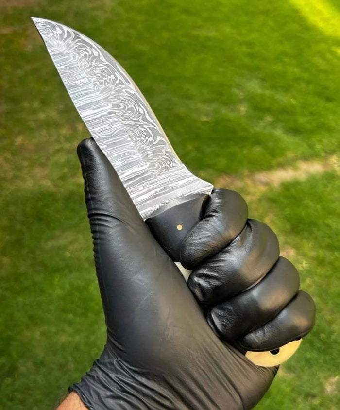 Handmade Damascus Steel Fix Blade Hunting Knife cskforged