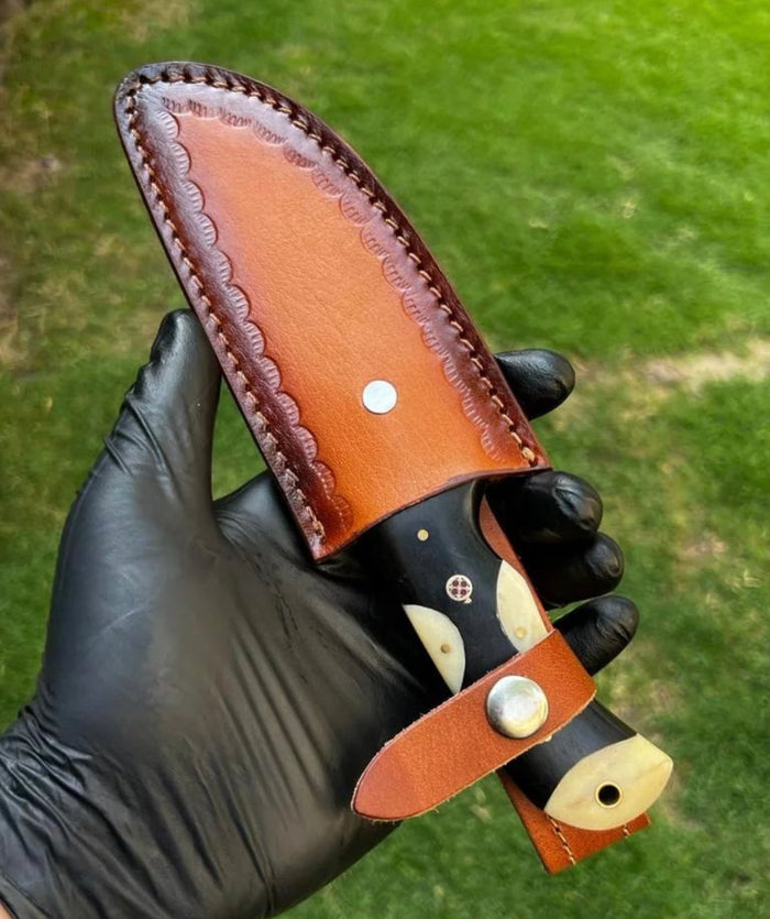 Handmade Damascus Steel Fix Blade Hunting Knife cskforged