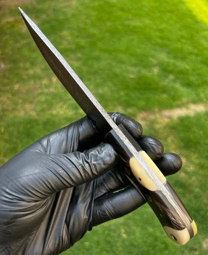 Handmade Damascus Steel Fix Blade Hunting Knife cskforged