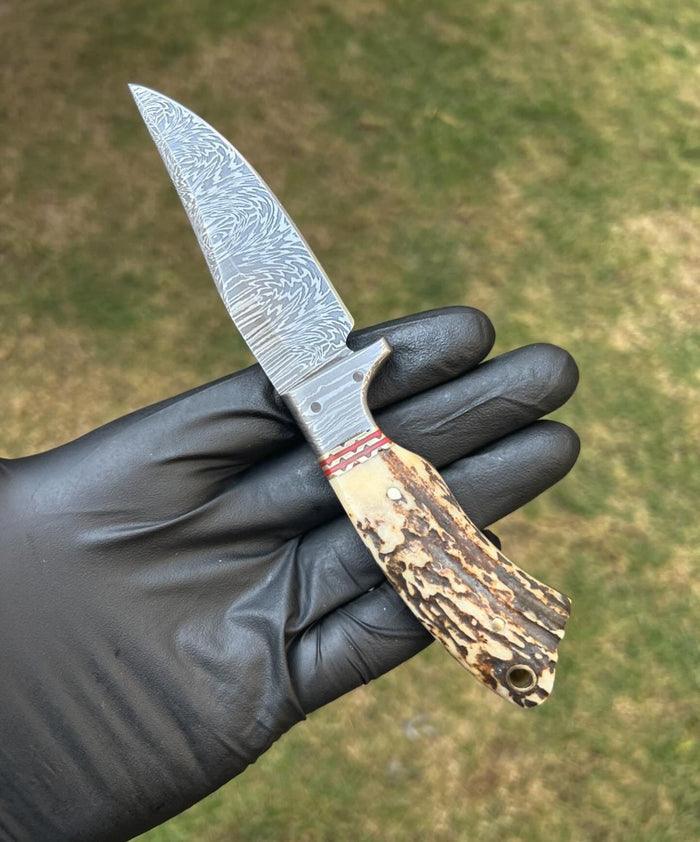 Handmade Damascus Steel Fixed Blade Hunting Knife cskforged