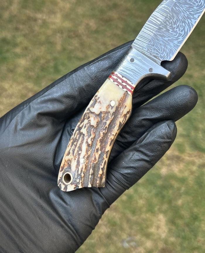 Handmade Damascus Steel Fixed Blade Hunting Knife cskforged